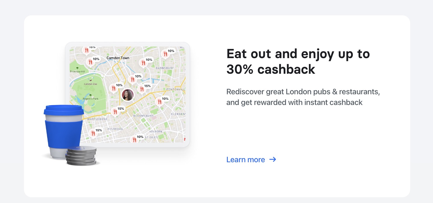 Revolut Rewards – 地理位置情報に基づくロイヤルティ報酬の例