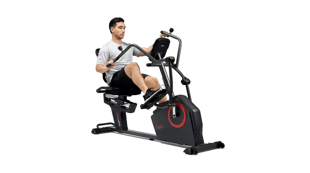 Sunny Health & Fitness Elite Recumbent Cross Trainer & เครื่องเดินวงรีพร้อมเครื่องออกกำลังกายแขน