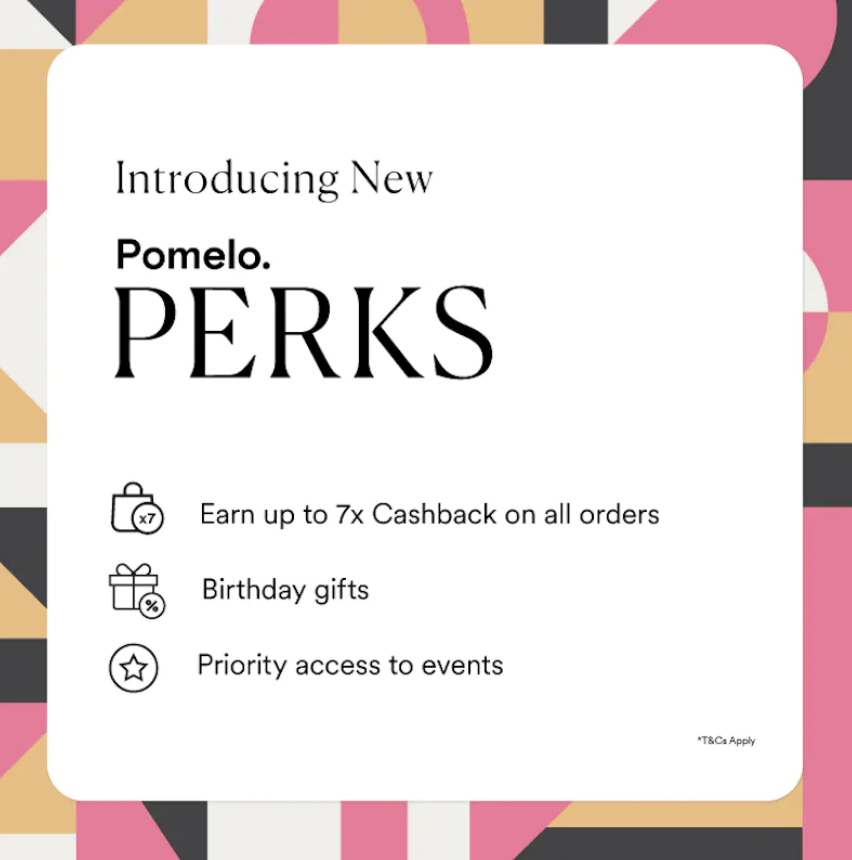 Pomelo Perks Web サイトからのスクリーンショット