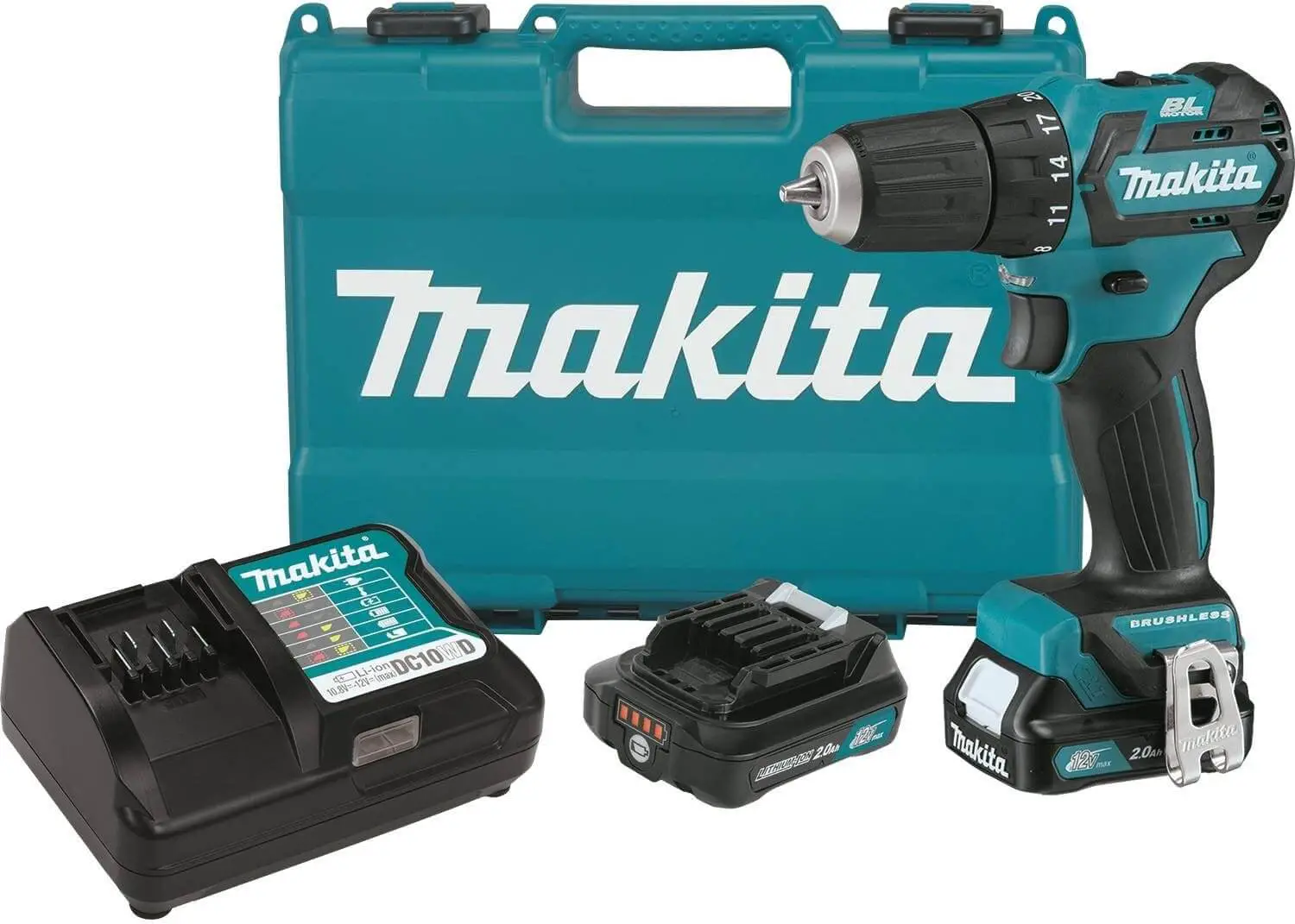 Makita FD07R1 12V MAX CXT Lityum İyon Fırçasız Akülü Matkap Seti