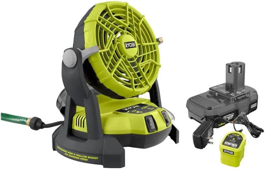 RYOBI 18-Volt ONE+ Eimer-Top-Nebelventilator-Kit