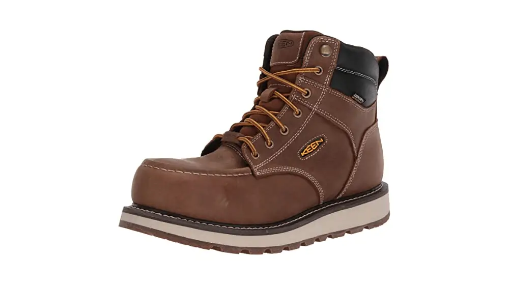 KEEN Utility Cincinnati Botas de trabajo impermeables con cuña y punta de material compuesto de 6 pulgadas para hombre