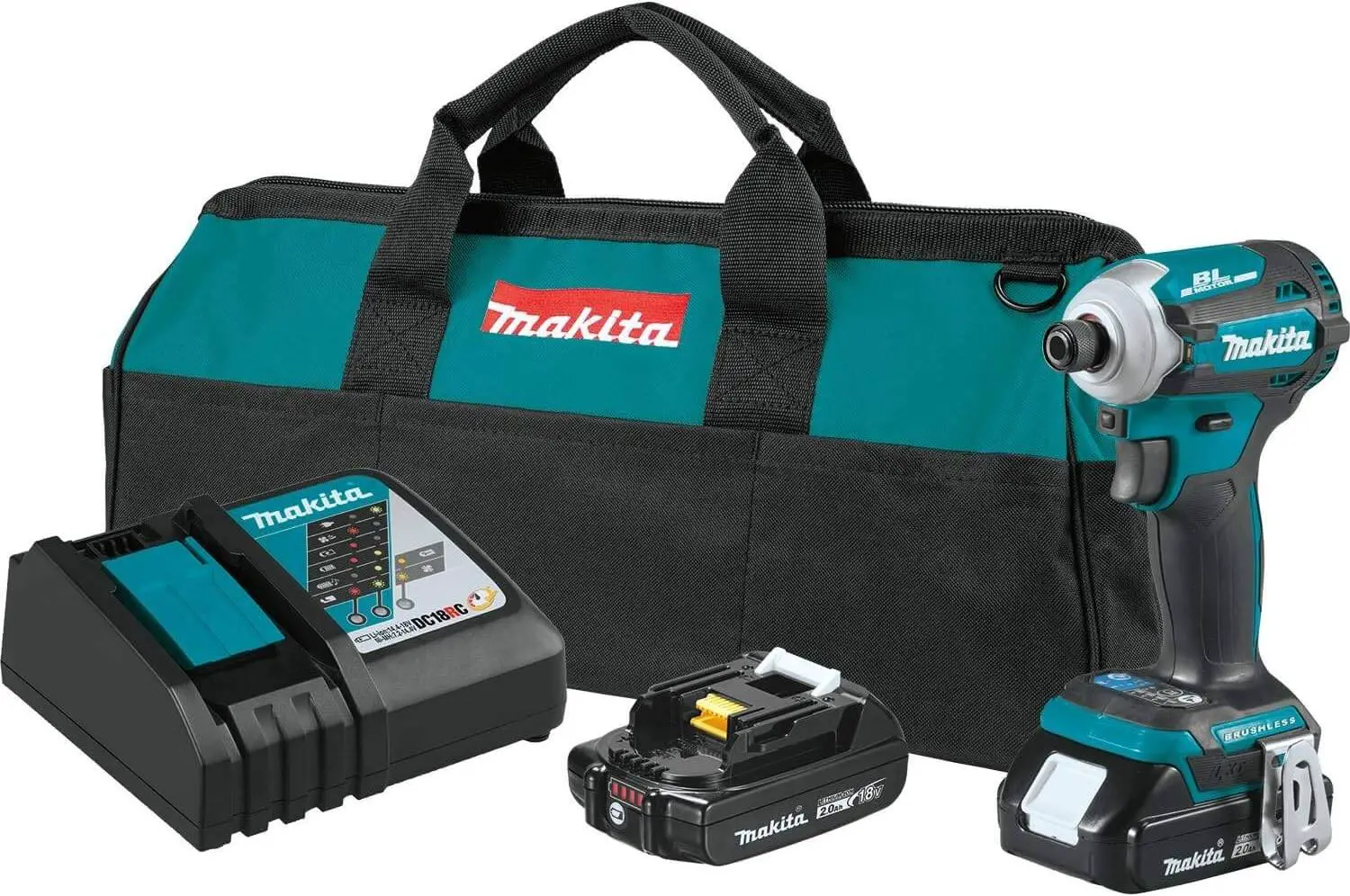 Makita XDT16R 18V ​​LXT ลิเธียมไอออน ขนาดกะทัดรัด ไร้แปรงถ่าน Quick-Shift Mode 4-Speed ​​Impact Driver Kit