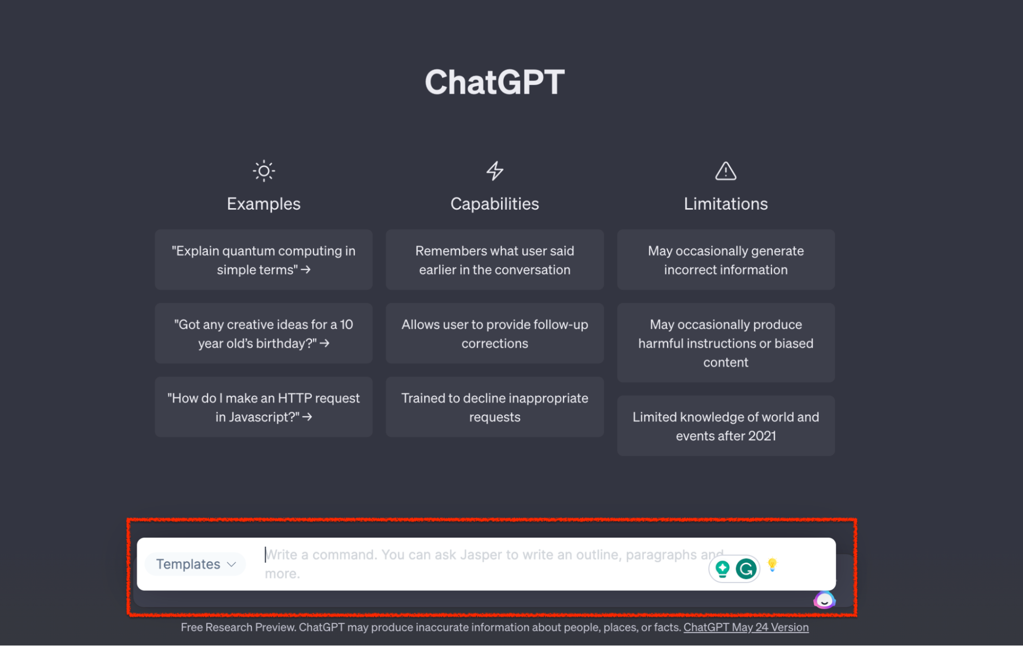 Jasper.ai peste tot extensia Chrome în ChatGPT