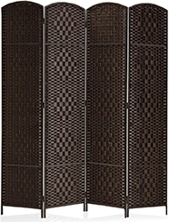 Rose Home Fashion RHF 6 ft.Tall-15.7-inches Wide Diamond Weave Fiber 4 Panels Room Divider