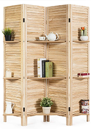 Giantex 4 Panel 5.6 Ft Tall Wood Room Divider