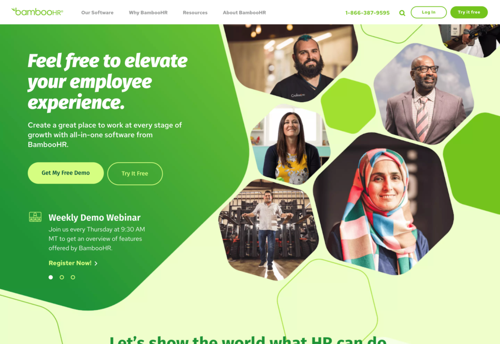 Cuplikan layar halaman web Bamboo HR