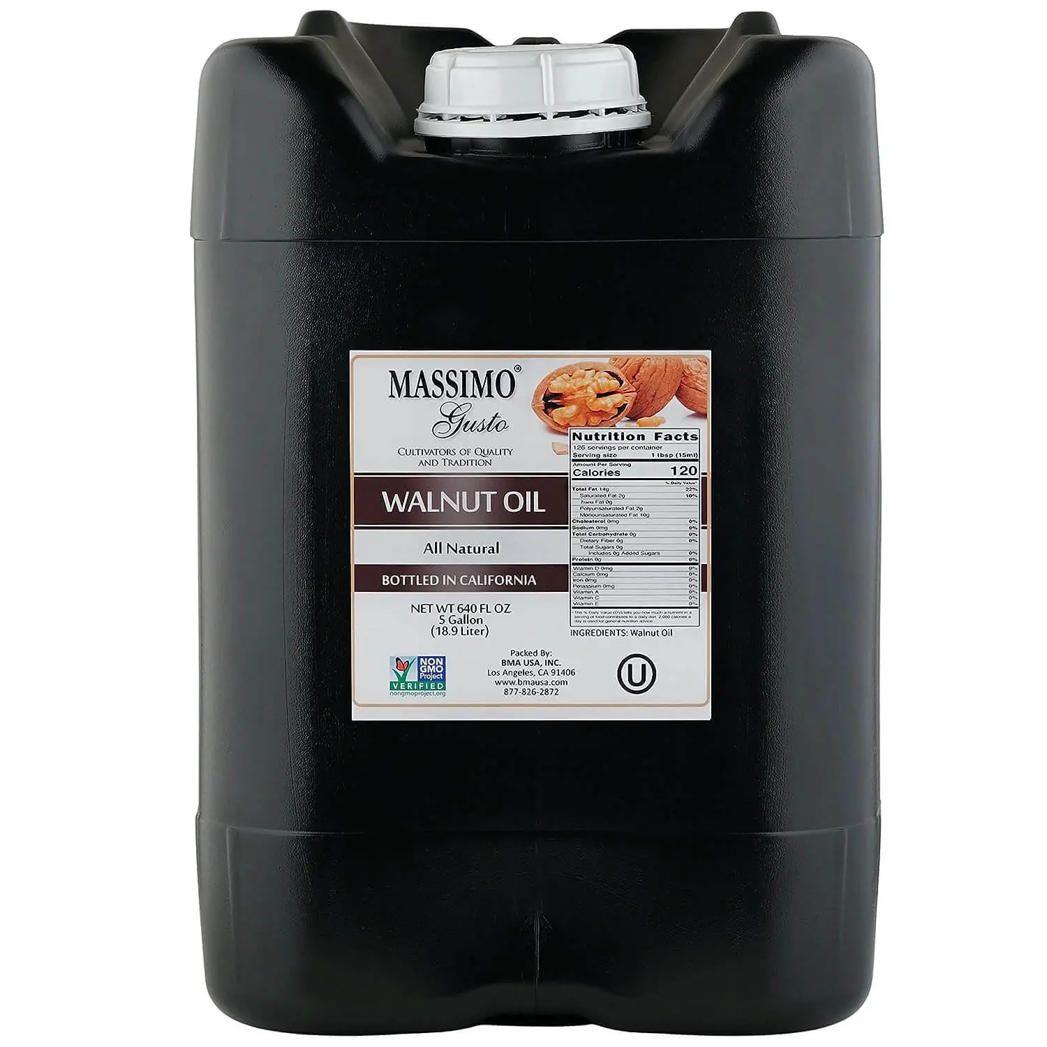 Massimo Gusto Food Service - Huile de noix - Vrac de 5 gallons