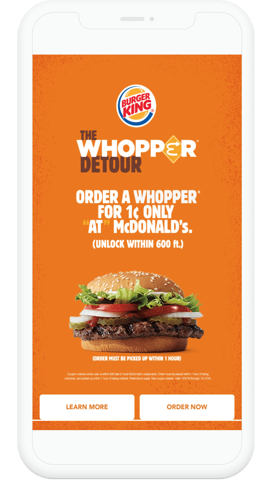 Burger King: campagna di geofencing The Whopper Detour