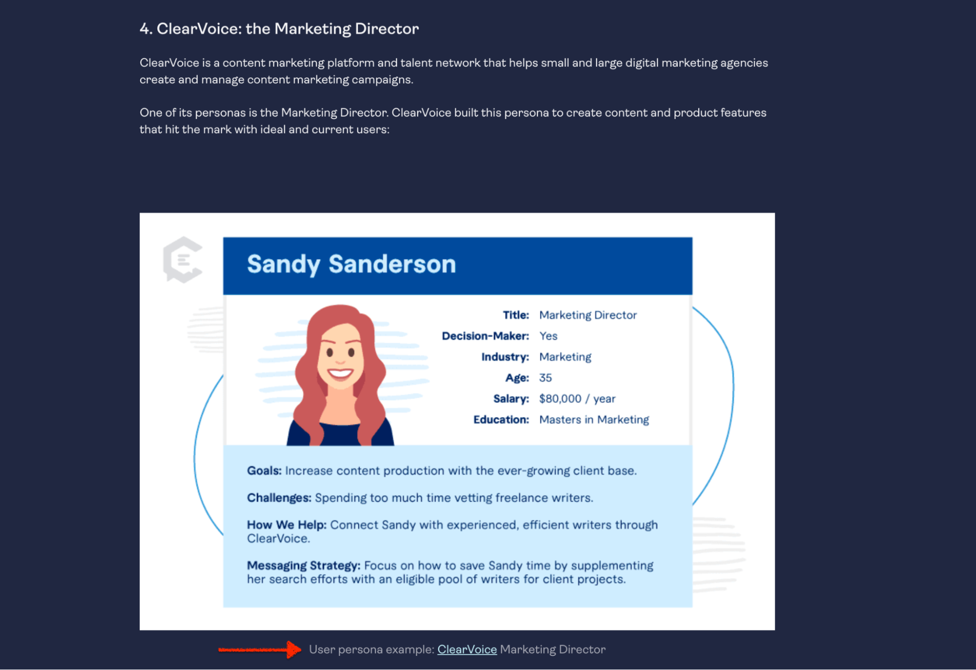 SEO di halaman Hotjar - contoh persona pengguna