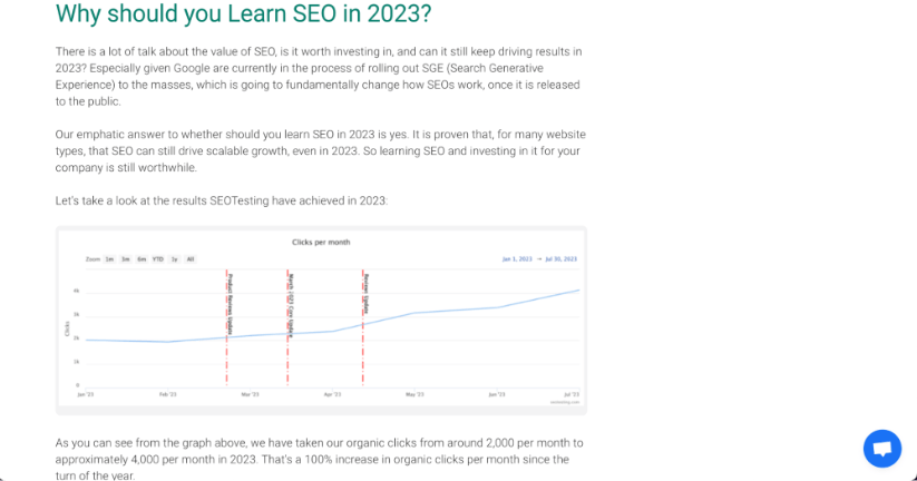 Ejemplo de imágenes comprimidas y optimizadas en el blog de SEOTesting.