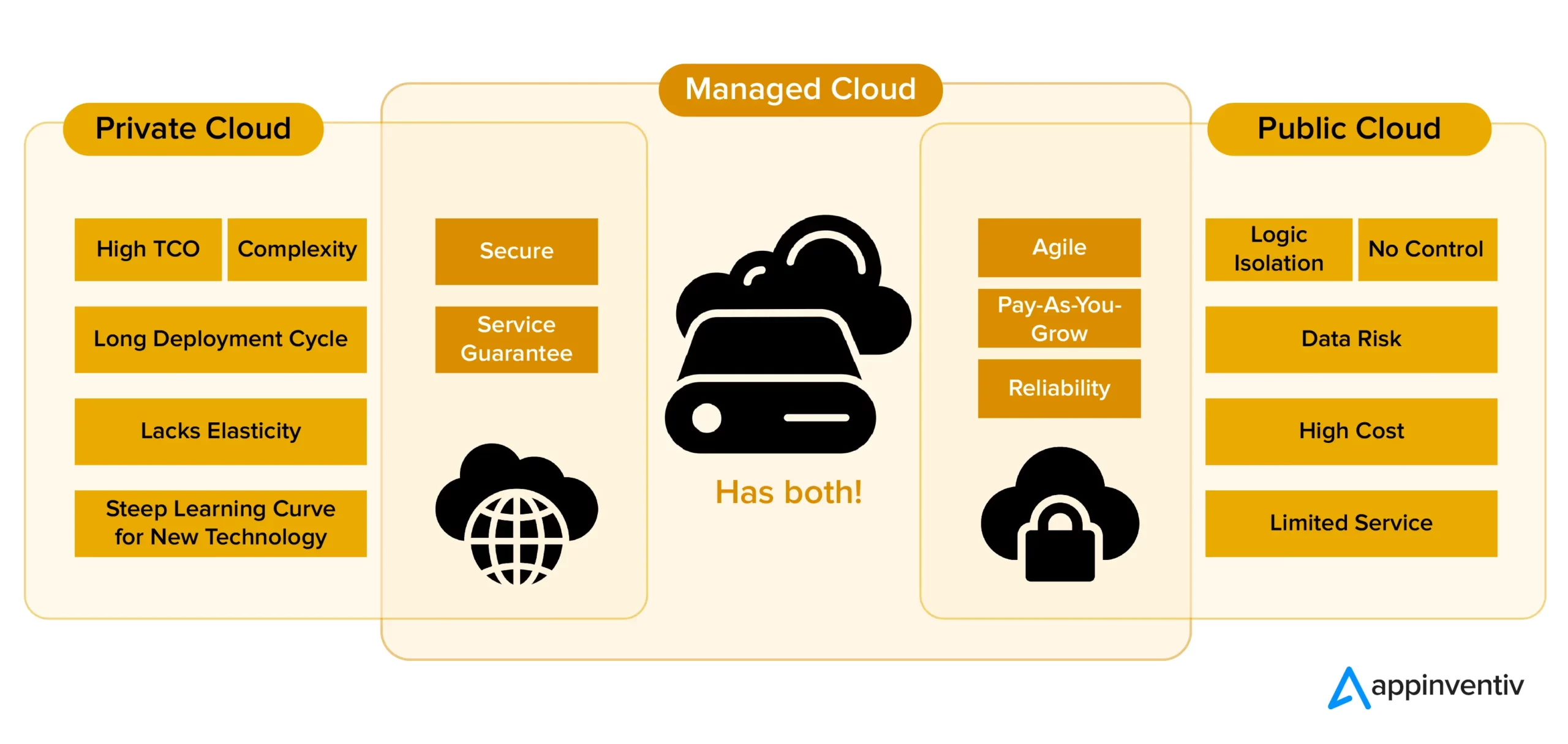 Managed cloud services private cloud and public cloud