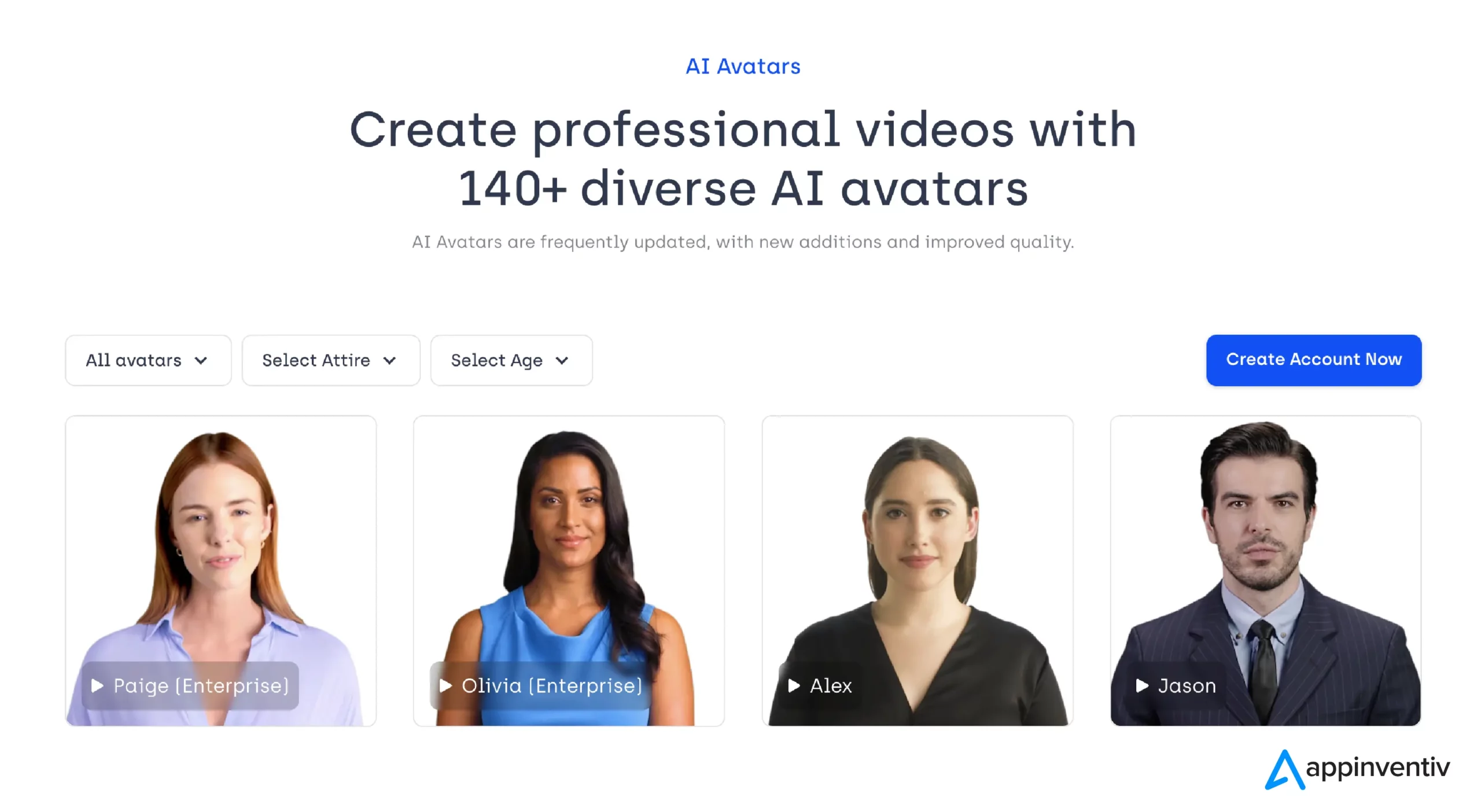 Create professional videos with 140+ diverse AI avatars