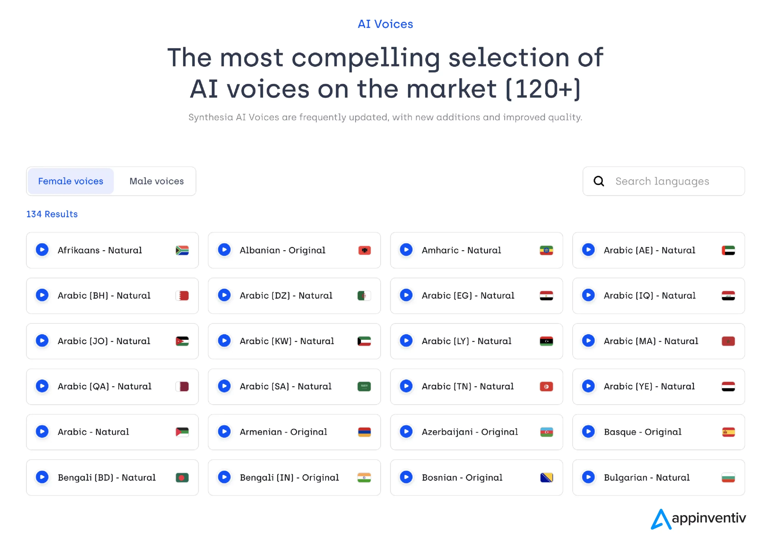 Cea mai convingătoare selecție de voci AI de pe piață 120+