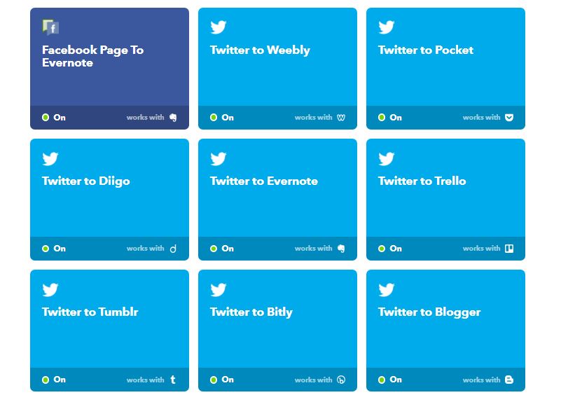 Distribuição do Twitter IFTTT