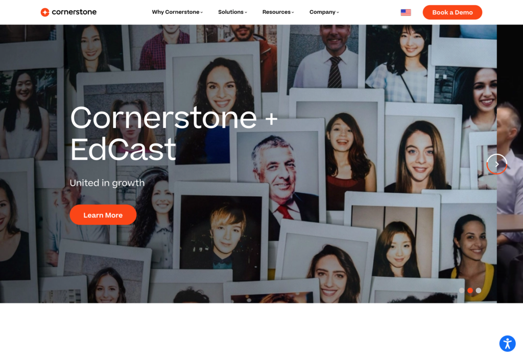 Cornerstone の Web ページのスクリーンショット