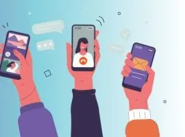 L'immagine delle mani di 4 persone diverse che tengono in mano smartphone che rappresentano i marchi di consumo devono soddisfare gli acquirenti moderni per avere successo nel mondo DTC. Scopri cosa serve per conquistare il consumatore omnicanale di oggi.