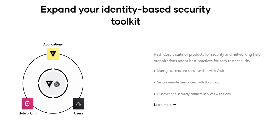 Hashicorp는 Vault 랜딩 페이지에서 Consul을 교차 판매합니다.