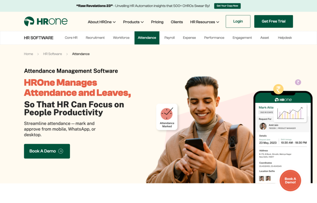 Tangkapan layar halaman web HROne