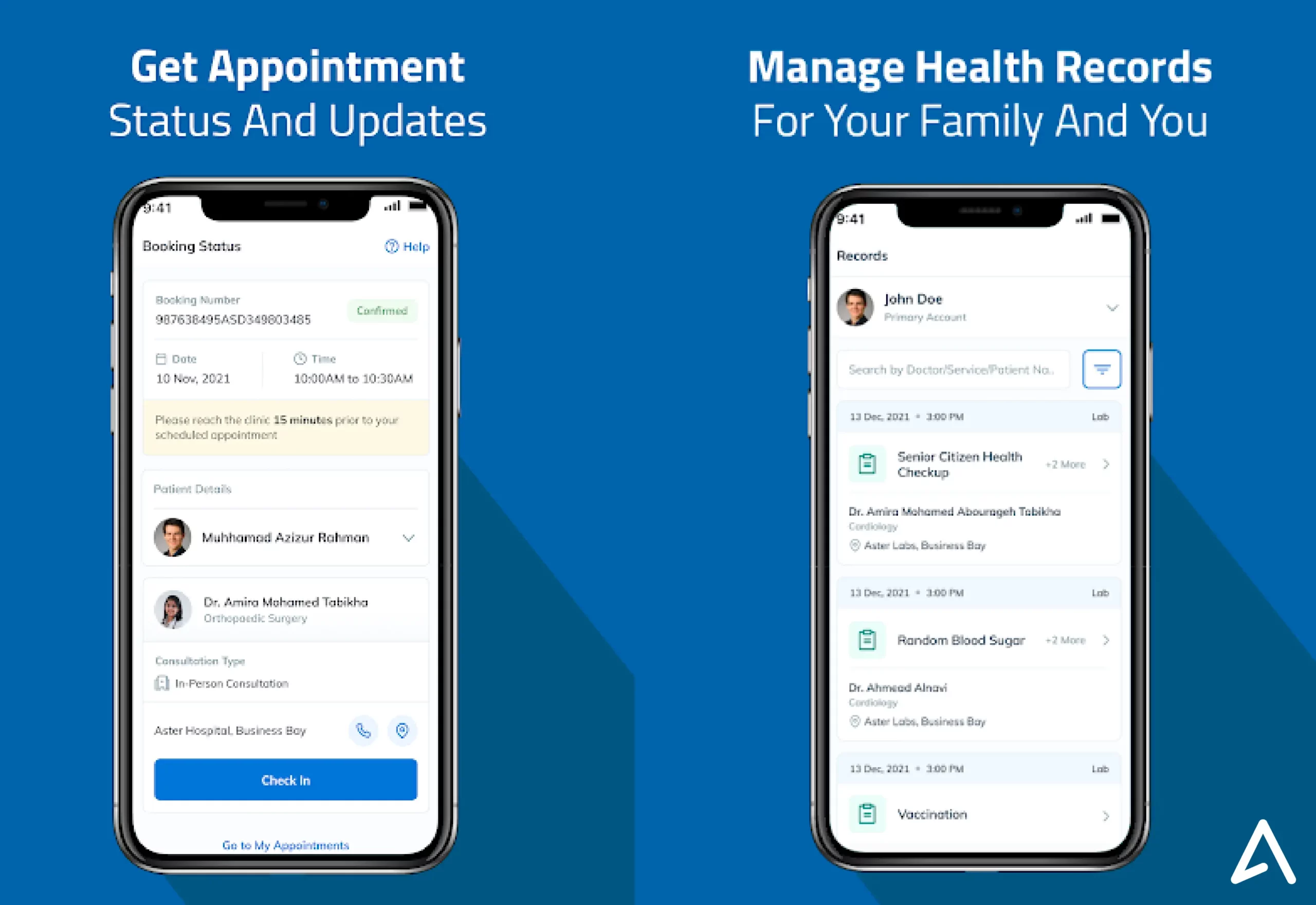 Features for a Healthcare App Like myAster