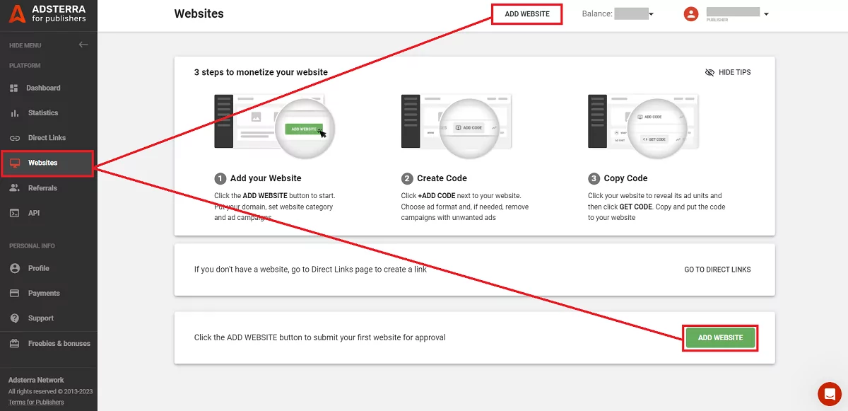 menambahkan situs web