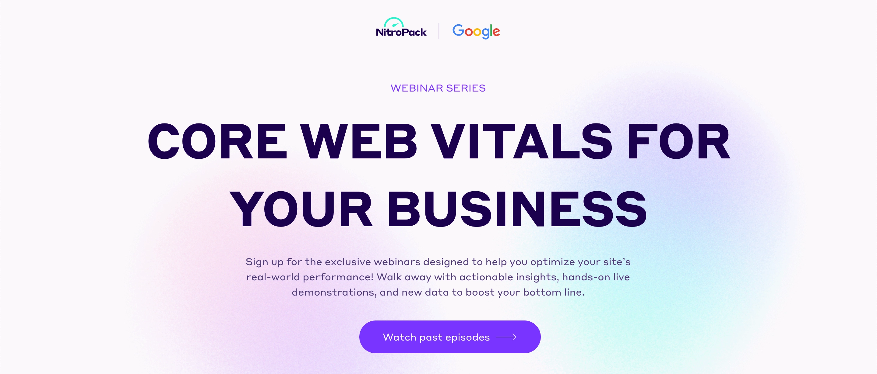 NitroPack Core Web Vitals for Business ウェビナー シリーズ