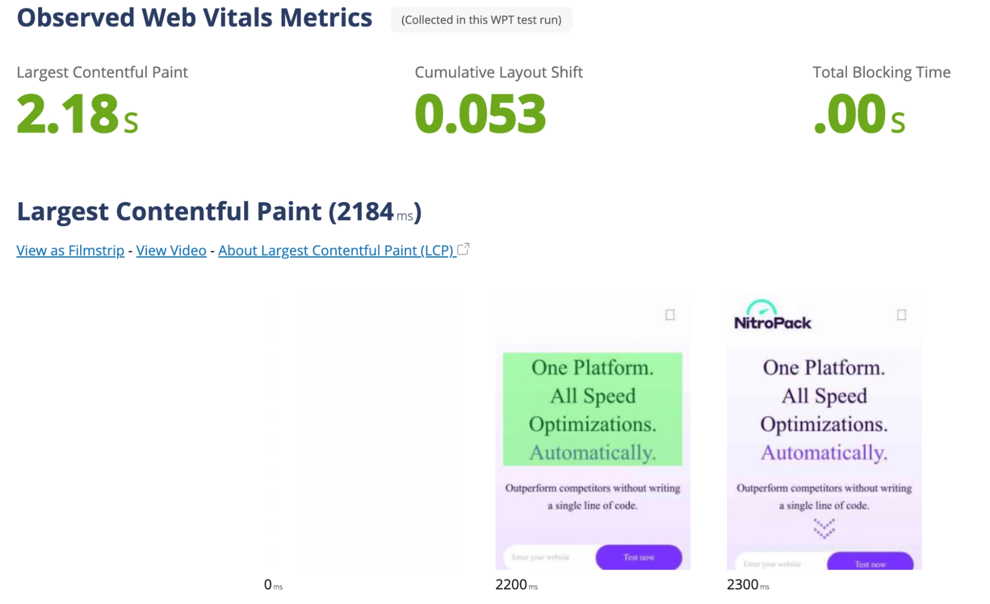 如何使用 WebPageTest 在网页上查找 LCP 元素