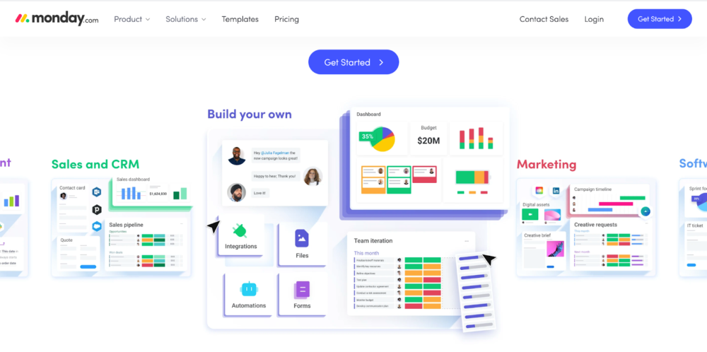 software de gestão de clientes - segunda-feira