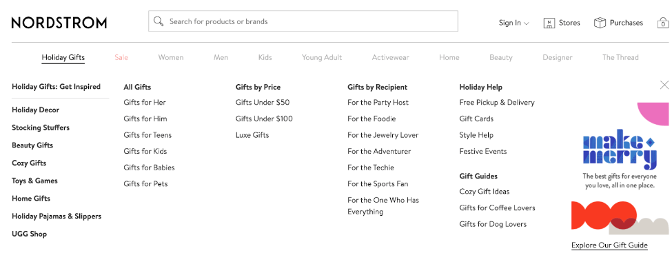 Домашняя страница Nordstrom.com Праздничные подарки