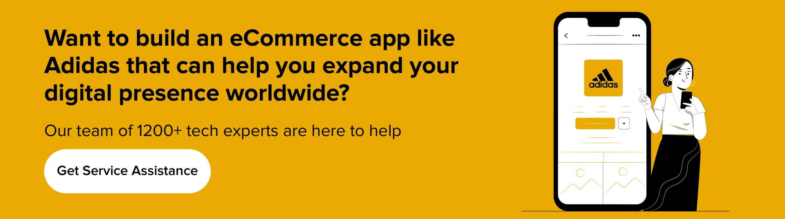 Get service assistance  to build an eCommerce app like Adidas
