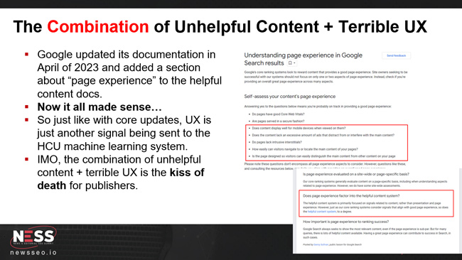 A combinação de conteúdo inútil e UX terrível é o beijo da morte para a atualização de conteúdo útil do Google.