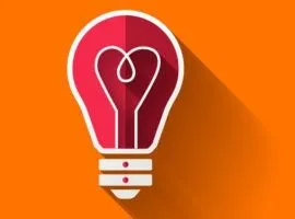 橙色背景前有一个亮红色灯泡，灯泡的微妙图案代表公用事业公司改善客户服务的迫切需要