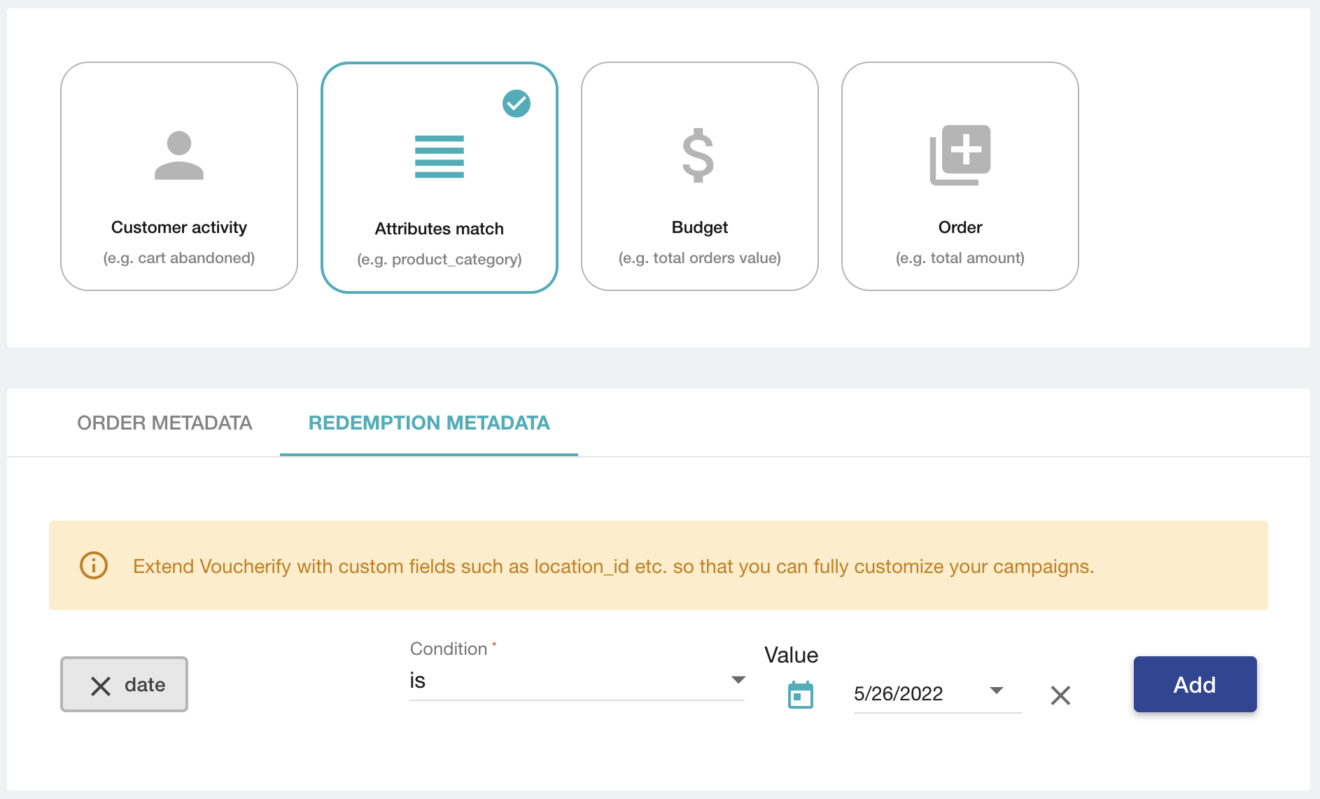 ตัวสร้างกฎการตรวจสอบจาก Voucherify