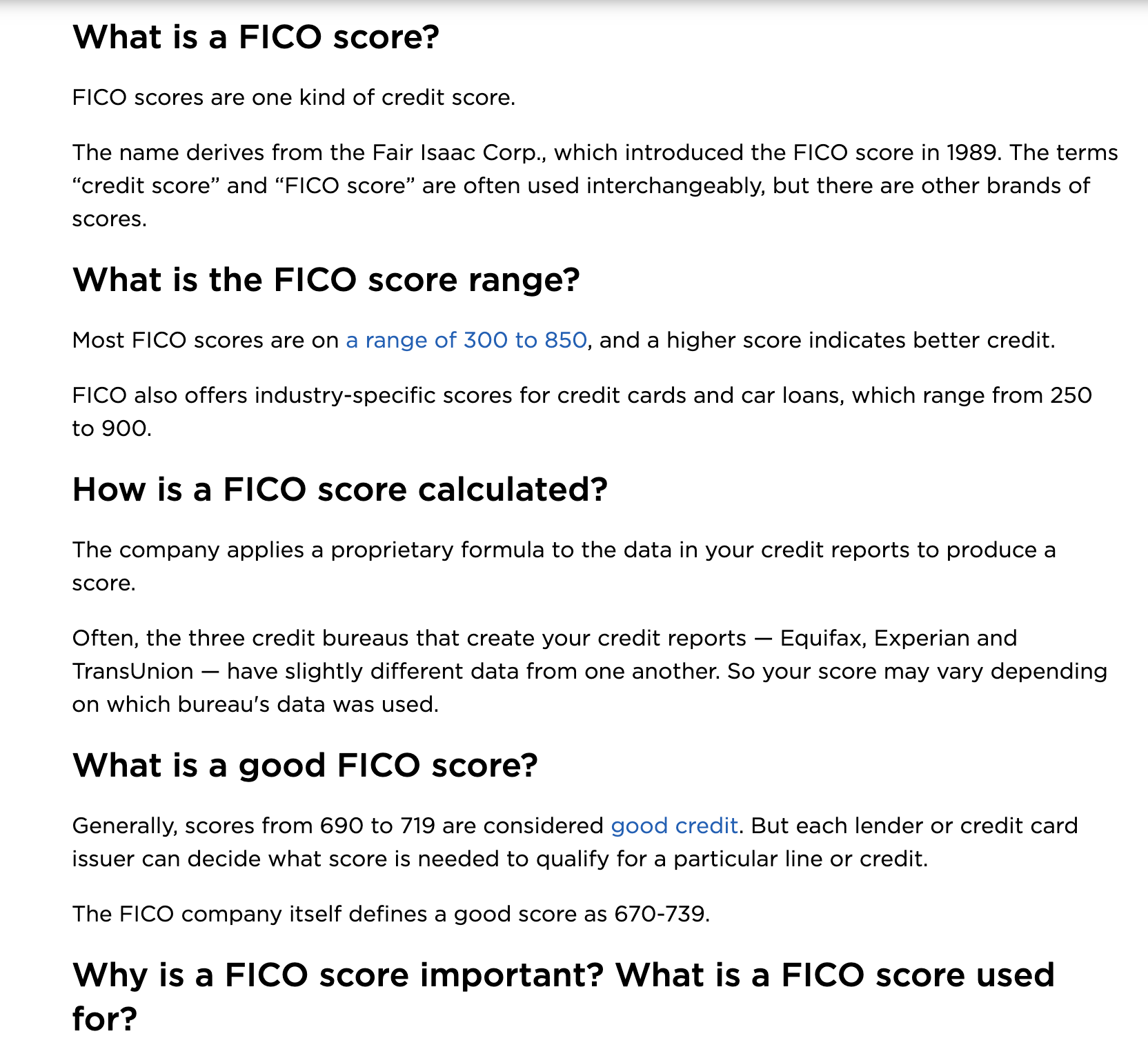 صفحة NerdWallet حول نتائج FICO