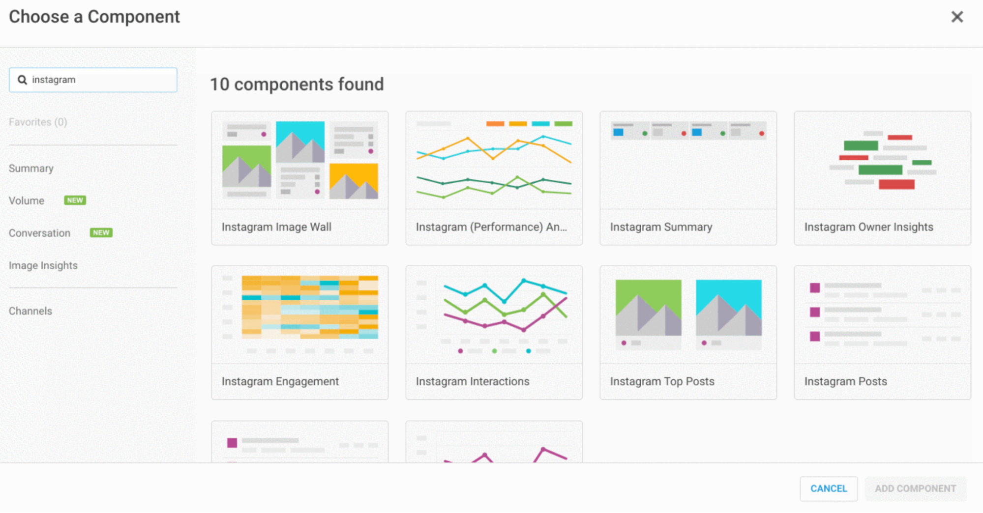 يستخدم Component Picker من Brandwatch الذكاء الاصطناعي لعرض تصورات مختلفة للبيانات، مما يسمح للمسوقين بمراقبة مشاعر العلامة التجارية بعدة طرق