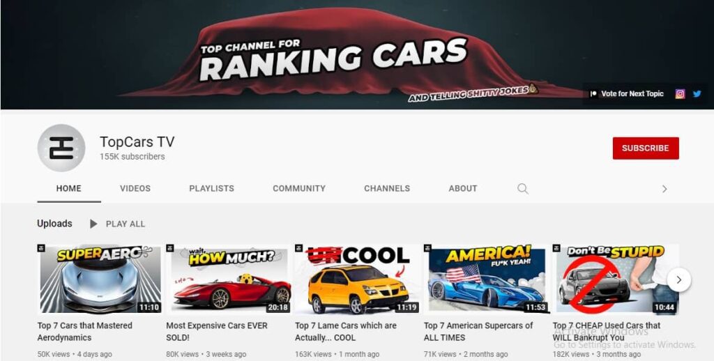 Principal canal de YouTube sobre automóviles sin rostro