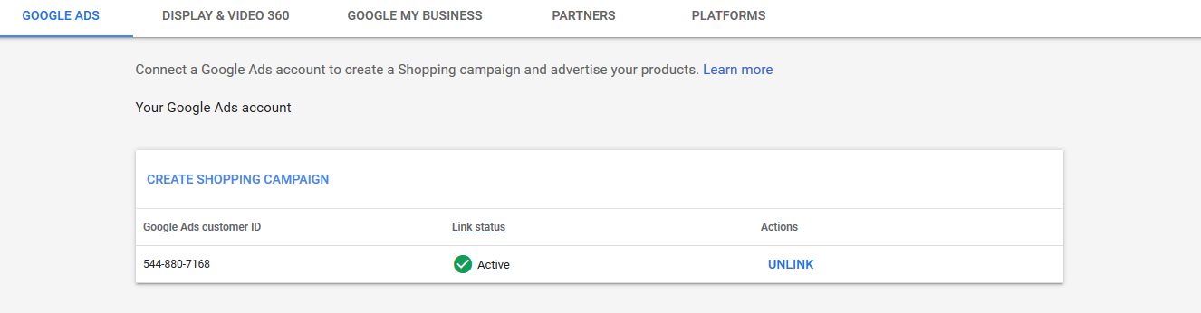 การเชื่อมโยงบัญชีโฆษณาของคุณกับ Google Shopping