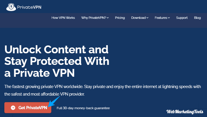 PrivateVPN Homepage