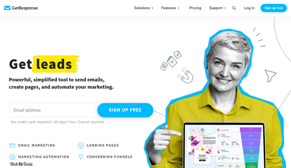 GetResponse Email Marketing Tool Home Page