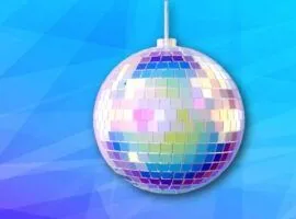 Una bola de discoteca sobre un fondo brillante, que representa los programas de fidelización de NFT y los beneficios que tienen para los clientes.