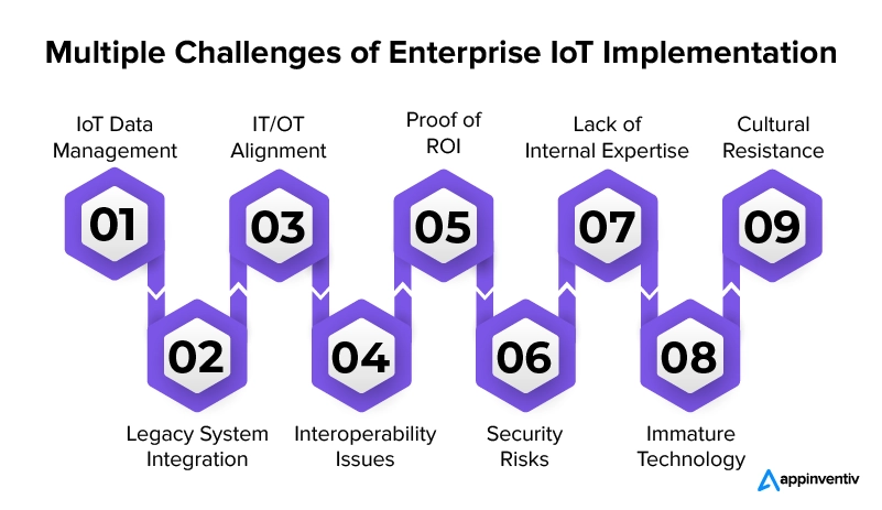 Multiple Challenges of Enterprise IoT Implementation