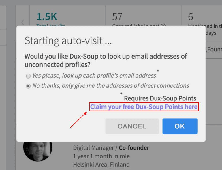 Sammeln Sie E-Mail-Adressen mit Dux-Soup