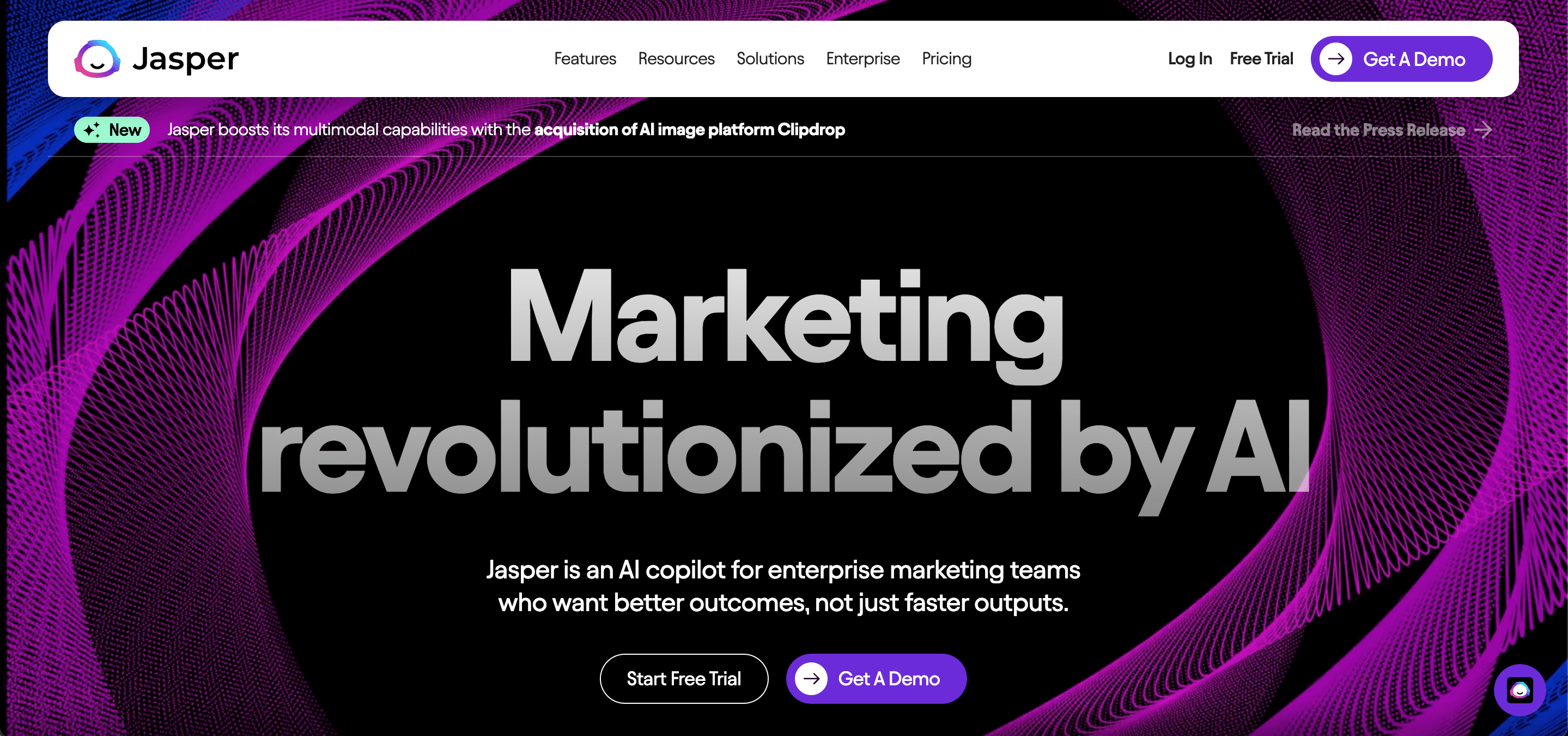 Página inicial do Jasper AI