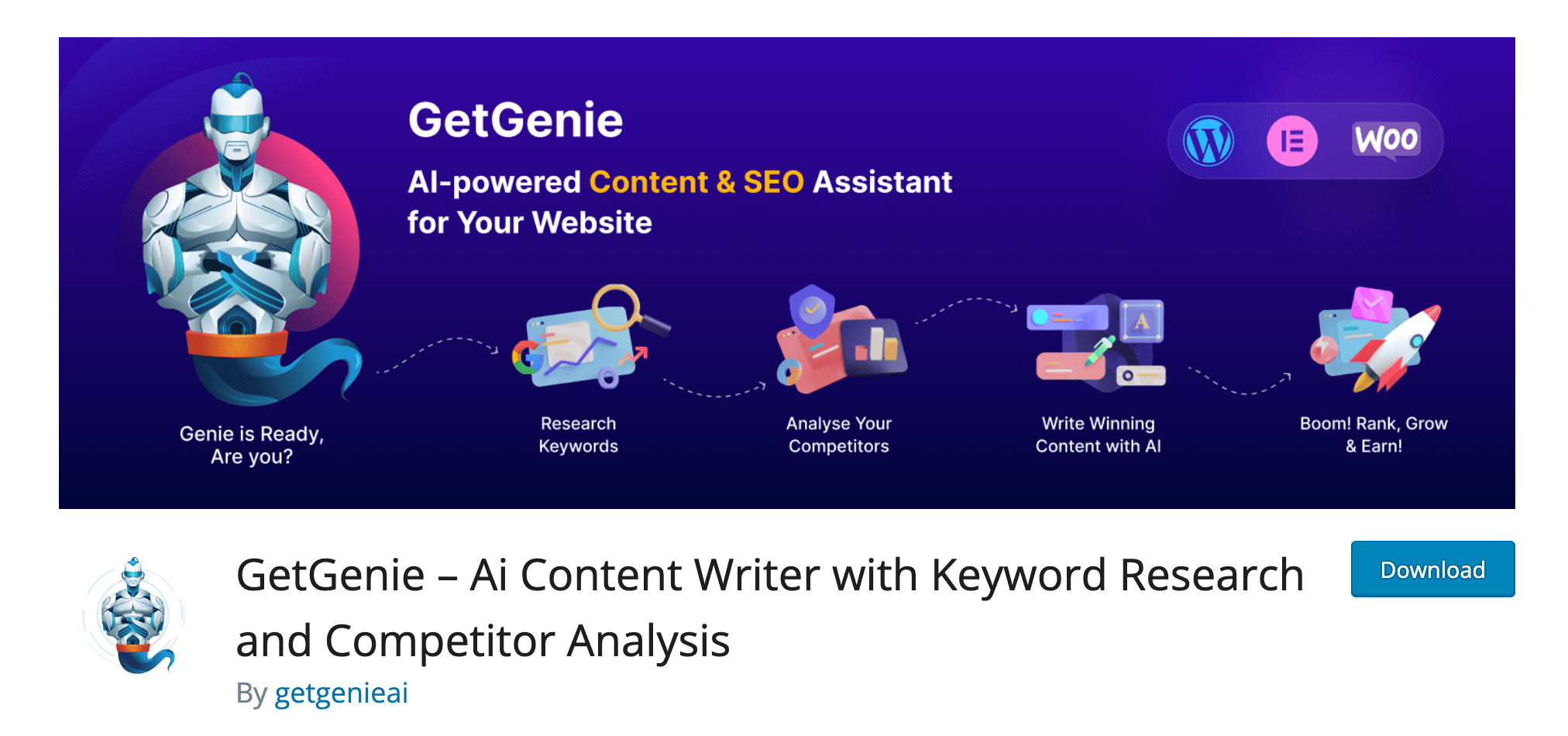 Plug-in GetGenie Ai para WordPress