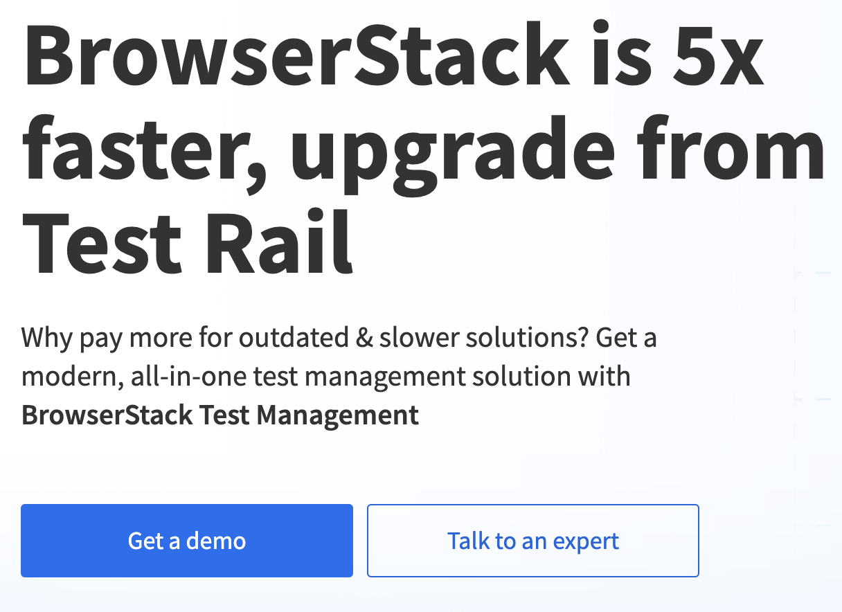 لقطة شاشة للصفحة المقصودة لـ BrowserStack