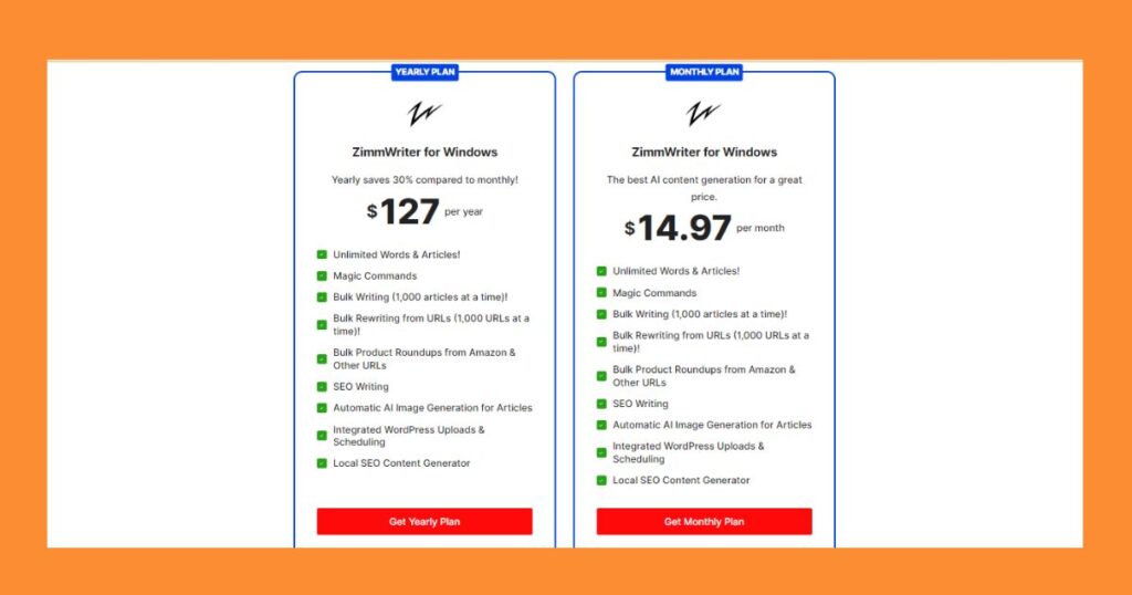 Plan de precios de Zimmwriter