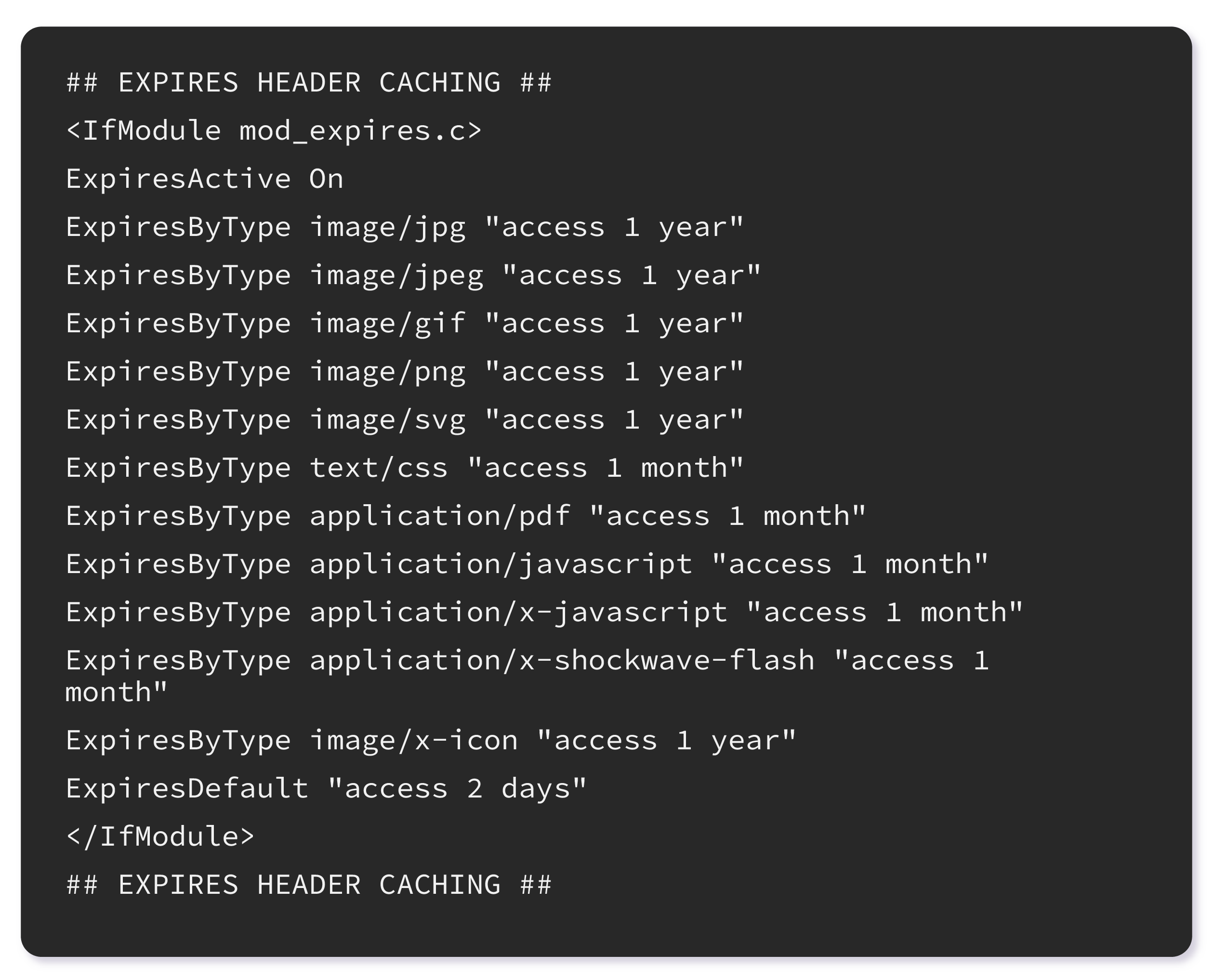 Expira os cabeçalhos do apache