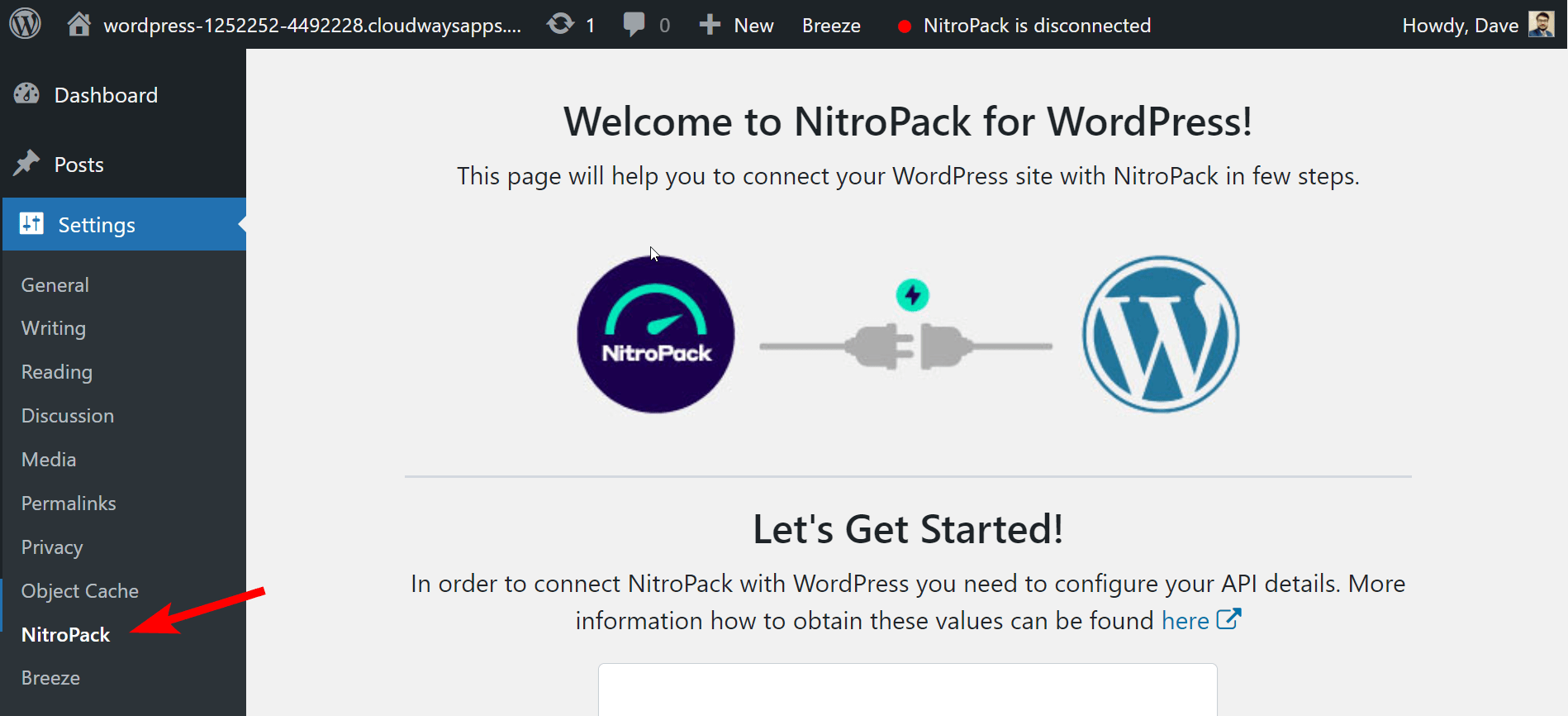 Connettiti a NitroPack