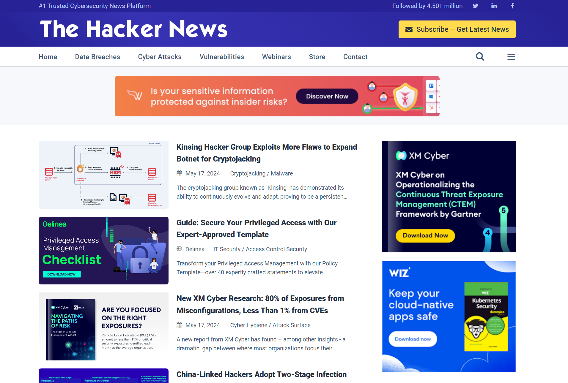 Die Hacker-News-Homepage