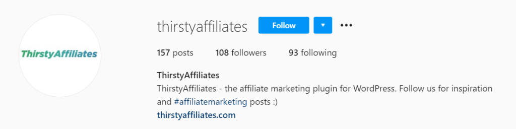 Thirsty Affiliates Instagram 바이오 링크